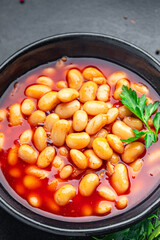 bean tomato sauce beans healthy food fresh portion healthy meal diet snack on the table copy space food background 