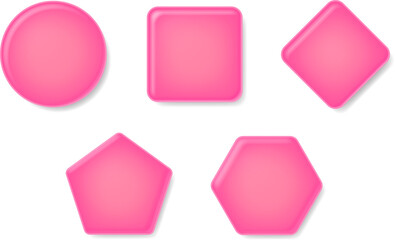 ピンクの丸みをおびた図形