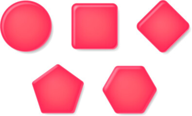 赤い丸みをおびた図形