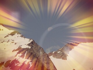 Mond über den Alpen