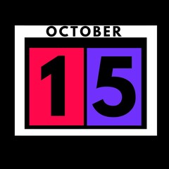 October 15 . colored flat daily calendar icon .date ,day, month .calendar for the month of October , October month
