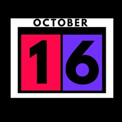 Obraz premium October 16 . colored flat daily calendar icon .date ,day, month .calendar for the month of October , October month