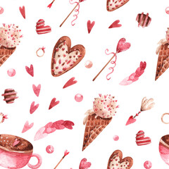 seamless pattern with hearts