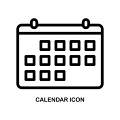 Calendar flat line icon. Outline sign for mobile concept and web design, store