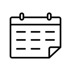 Calendar flat line icon. Outline sign for mobile concept and web design, store