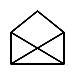 Email message flat line icon. Outline sign for mobile concept and web design, store