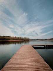 Fototapeta premium wooden pier on the lake