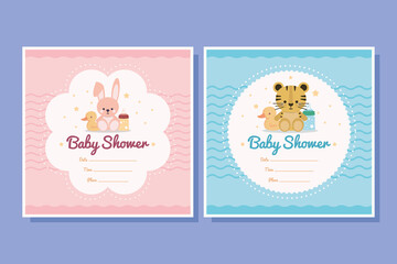 two card of baby shower