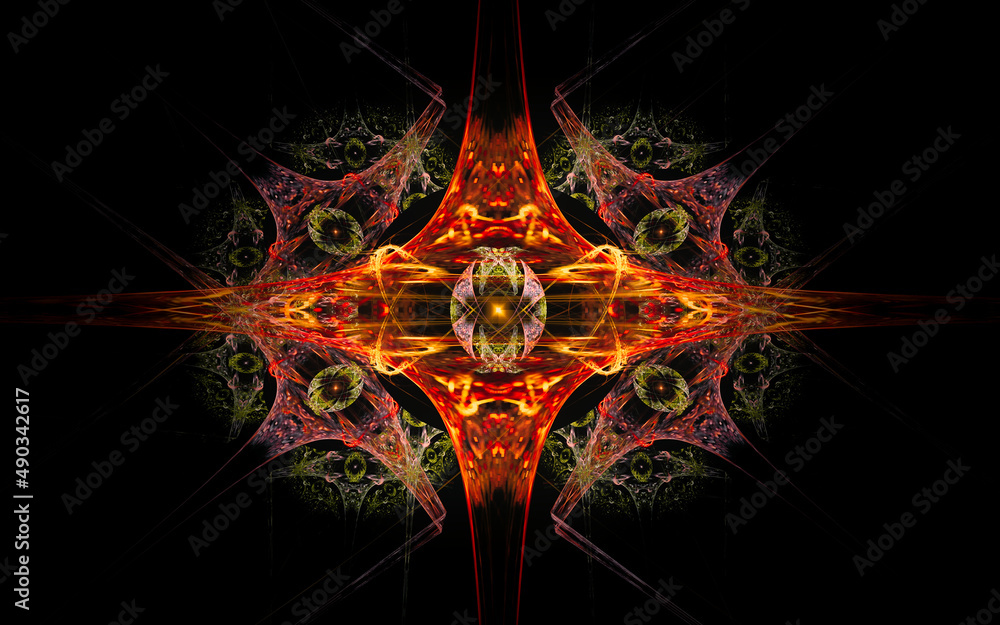 Poster digital illustration abstract image generated fractal background image wallpaper pattern of various 