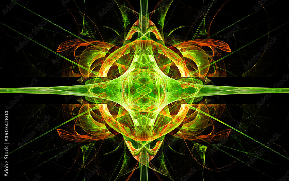 Poster digital illustration abstract image generated fractal background image wallpaper pattern of various 