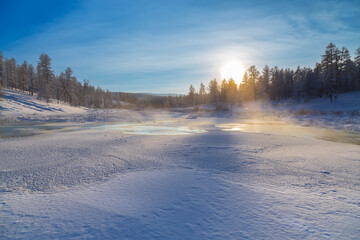 Obraz premium Winter landscape in Yakutia