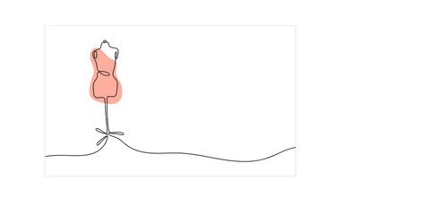 Tailors dummy female continuous line vector design for fashion and sewing