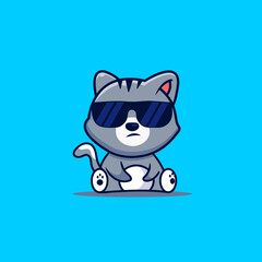 Cute cool cats mascot design