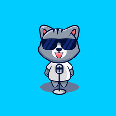 Cute cool cats mascot design