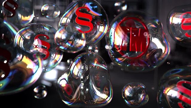 4k Video TM Soap Bubble Paragraphs. ProRes 4444