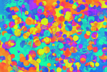 背景素材_カラフルなドット_ビビットカラー