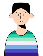 blue gay men pride flat art white character design	