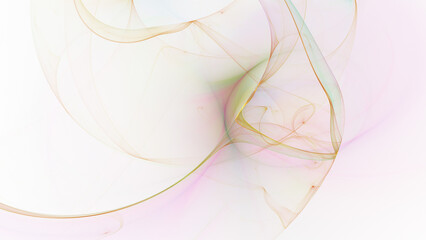 Abstract colorful pink and golden fiery shapes. Fantasy light background. Digital fractal art. 3d rendering.
