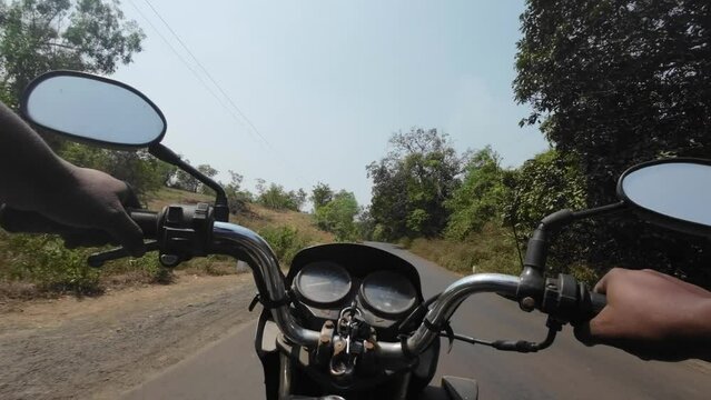 bike ride in malvan green trees south india beautiful road