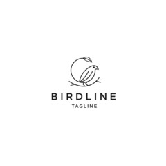Nature birds line logo icon design template
