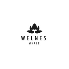 Lotus of whale logo design template