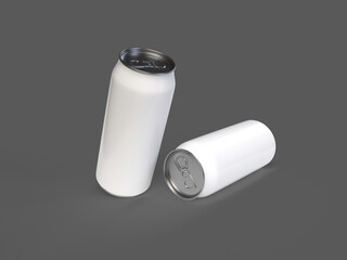 white isolated soda bottle on a gray background 3d rendering