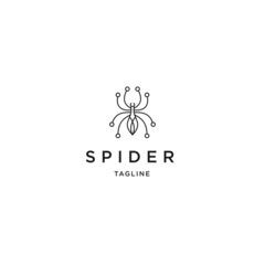 Animal spider line logo icon design template