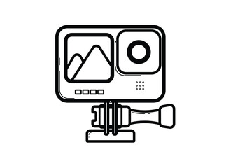 Action Camera outline isolated symbol icon logo