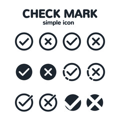 check mark icon set, Minimal check mark icon.