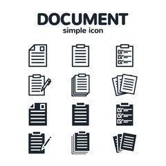 Icon set of Document.