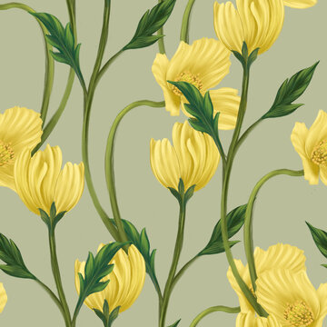 Beautiful seamless pattern with floral background 