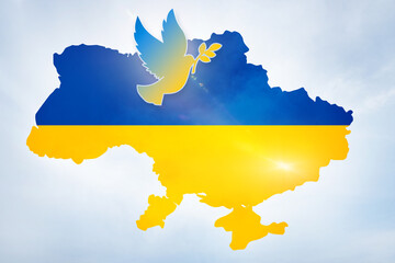 Une colombes en signe de volonté de paix en ukraine