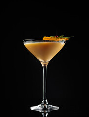 Cocktail in a glass on a black background
