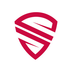Initial Letter S Shield logo design vector template