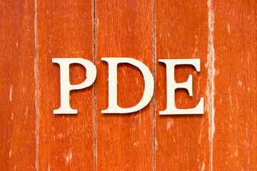 Alphabet letter in word PDE (abbreviation of permitted daily exposure, partial differential...