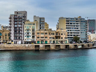 Apartment.s and villa overlooking Balluta Bay in San Giljan (Saint Julian's), Malta.