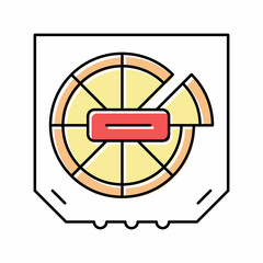 pizza box color icon vector illustration - obrazy, fototapety, plakaty