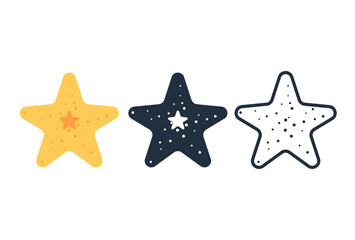 Fototapeta na wymiar Cute starfish icon, Vector and Illustration.