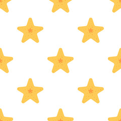 Fototapeta na wymiar Seamless starfish pattern background, Vector and Illustration.