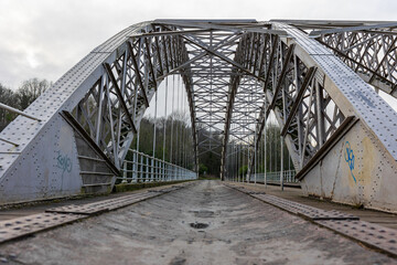 Wylam, Northumberland England: 8th Feb 2022: Hagg Bank Bridge on the River Tyne