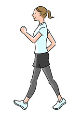 ウォーキングをする20〜30代女性