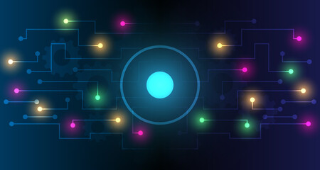 Abstract electric technology circuit lines. futuristic connection digital data background. EP.8