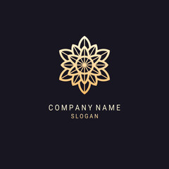 Abstract mandala flower logo icon vector design. Elegant premium ornament vector logotype symbol	