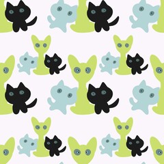 seamless pattern with cats 