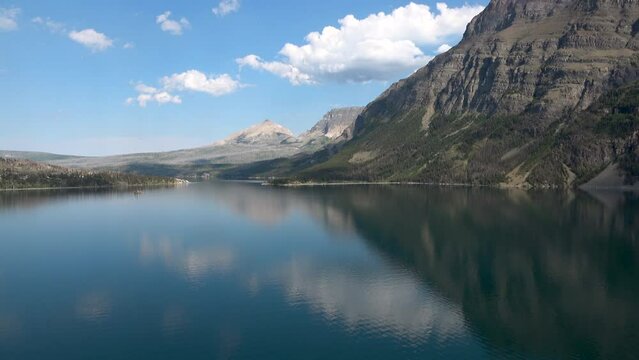 The Saint Mary Lake in the Glacier National Park, Montana USA