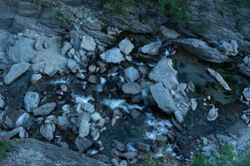 The river with rock in rural area in Japan