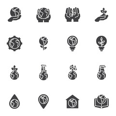 World environment day vector icons set