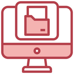 FOLDER red line icon,linear,outline,graphic,illustration