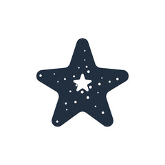 Cute starfish icon, Vector and Illustration.