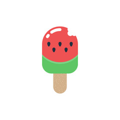 Watermelon flavored ice cream icon, Vector and Illustration.